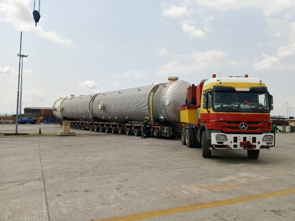 RECEIVING, TRANSPORT AND OFFLOADING FROM QUAYSIDE TO STORAGE AREA